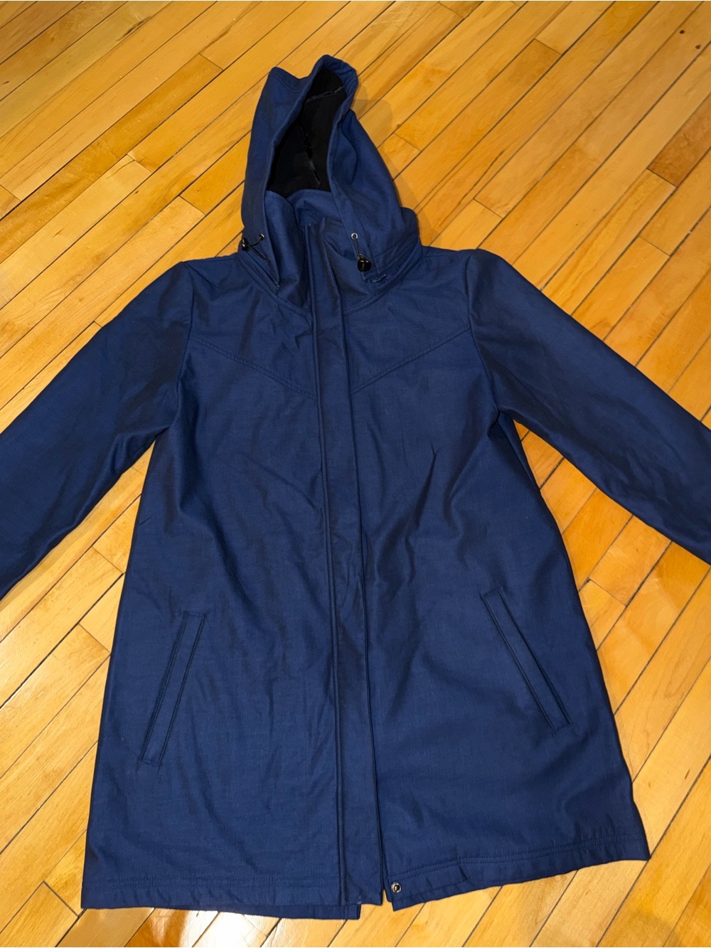 $250 Mia Melon Stella Fleece Lined Hooded Water and Windpoof Jacket - Teal Sz M
